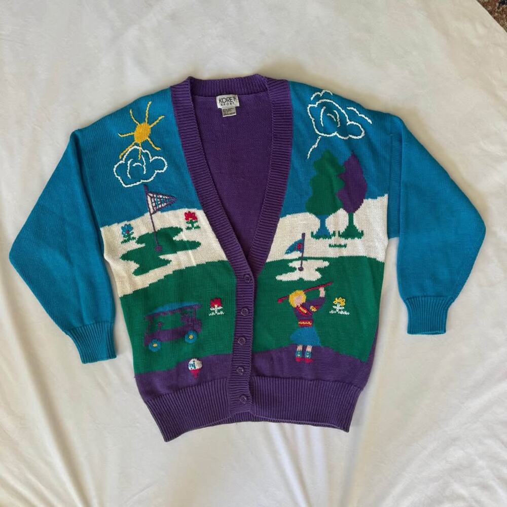 Vintage Golf Cardigan Sweater